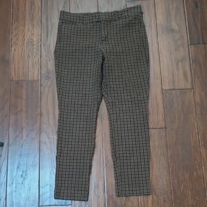 Old Navy Black & Brown Plaid High-Rise Pixie Skinny Pants size 6